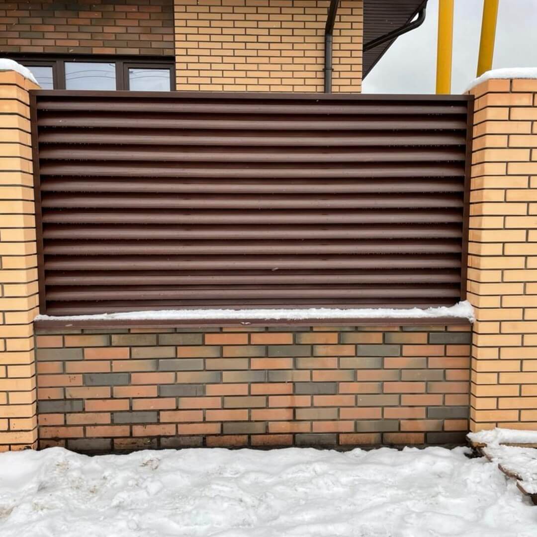 Забор-жалюзи ral8017/8017 шоколад двухсторонний фото6 в Полевском