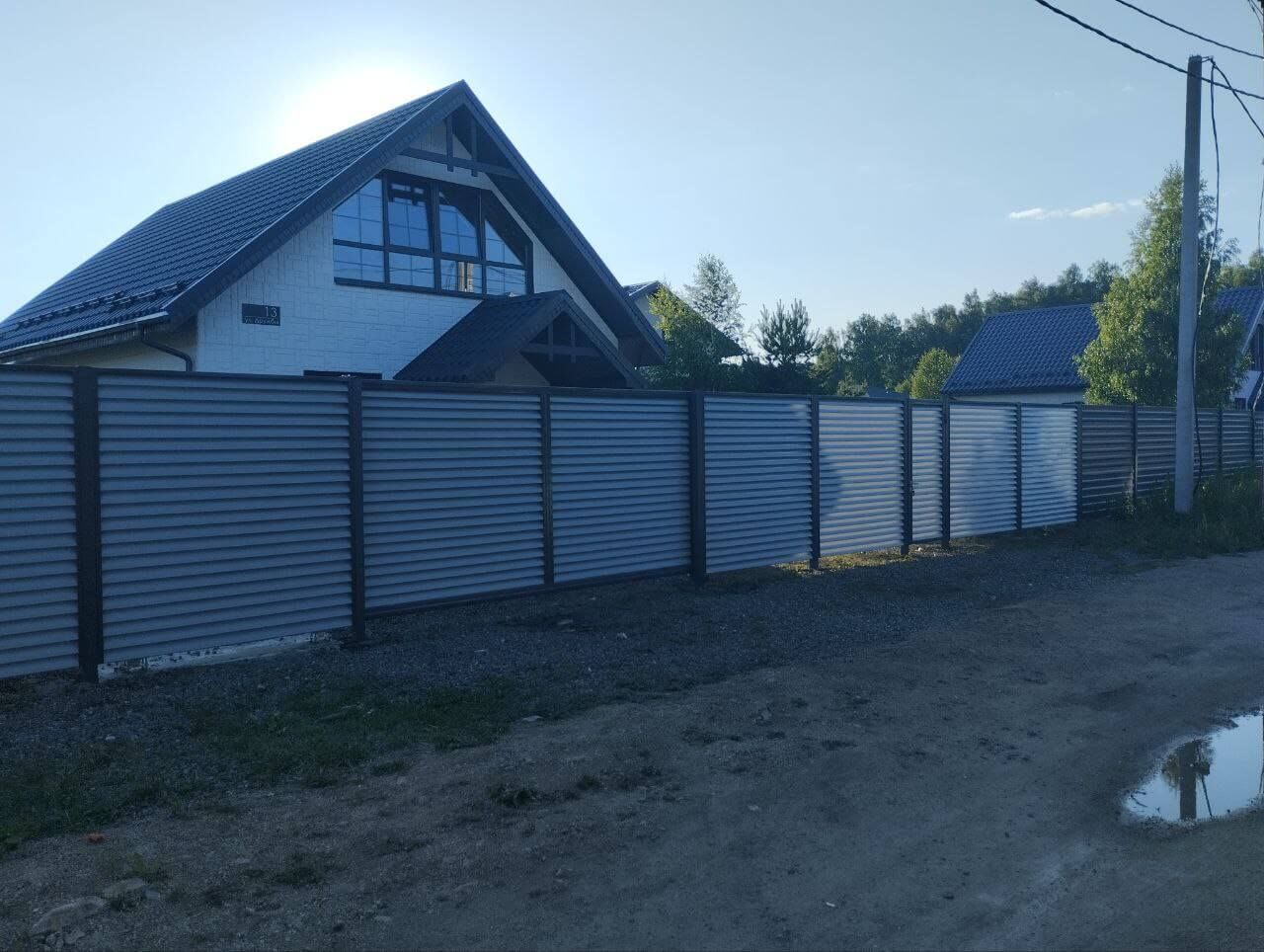 Забор из ламелей еврожалюзи 20м RAL7004 Серый фото 3 в Полевском