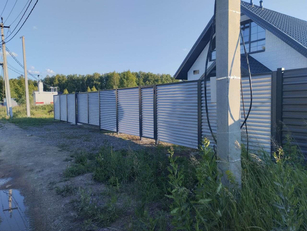 Забор из ламелей еврожалюзи 20м RAL7004 Серый фото 2 в Полевском